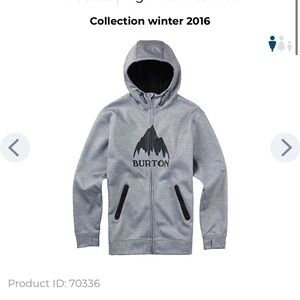 Burton - Light Gray Full-Zip Hoodie with Black Logo - medium - men